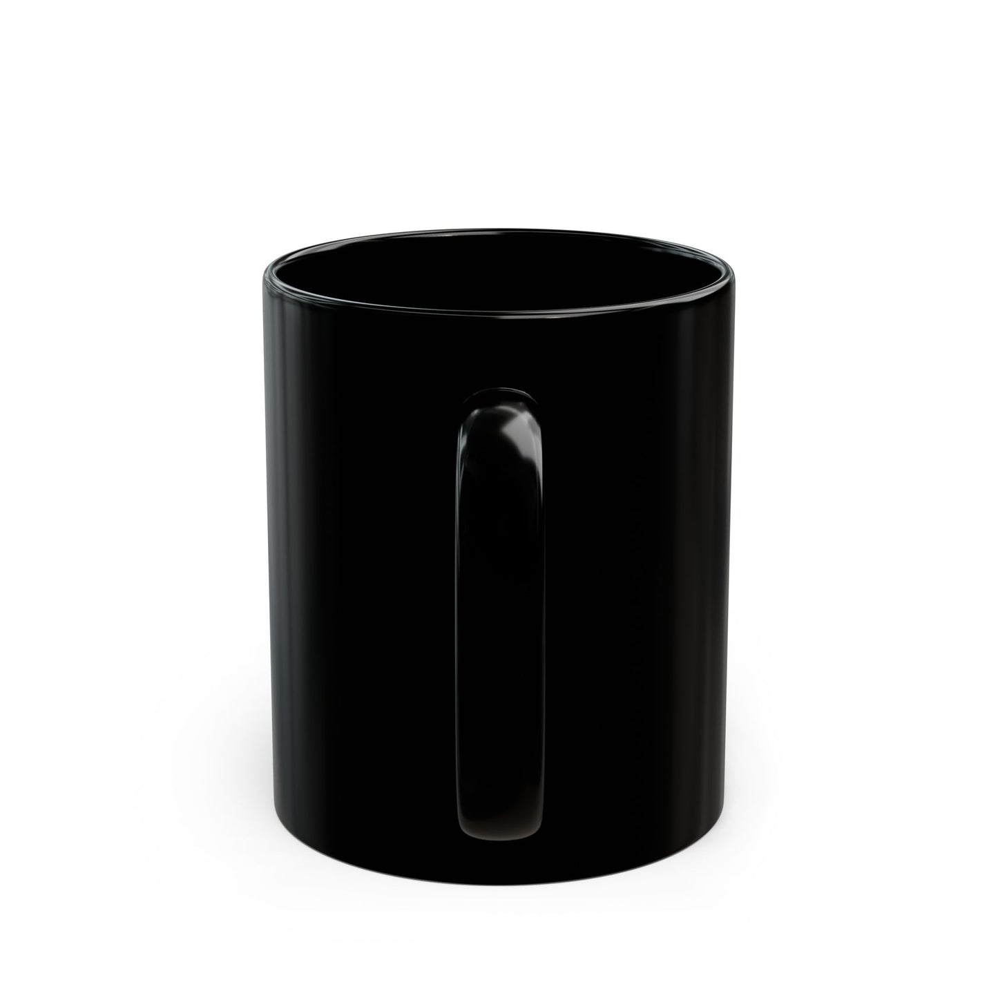 Black ceramic mug by Printify perfect as a Spaceballs gift for fans with a glossy finish