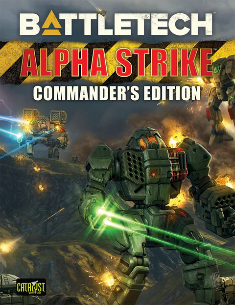 Battletech Alpha Strike Commanders Edition book featuring mechs in action on the cover