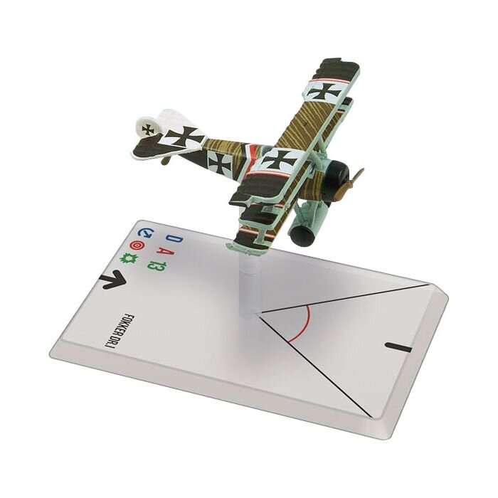 Ares Games Wings of Glory: Fokker DR.I miniature model airplane with detailed paint and flight stand