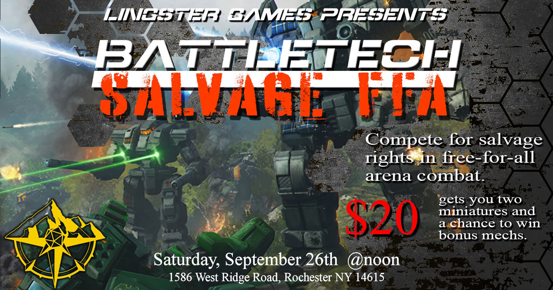Battletech Salvage Event September 26th!