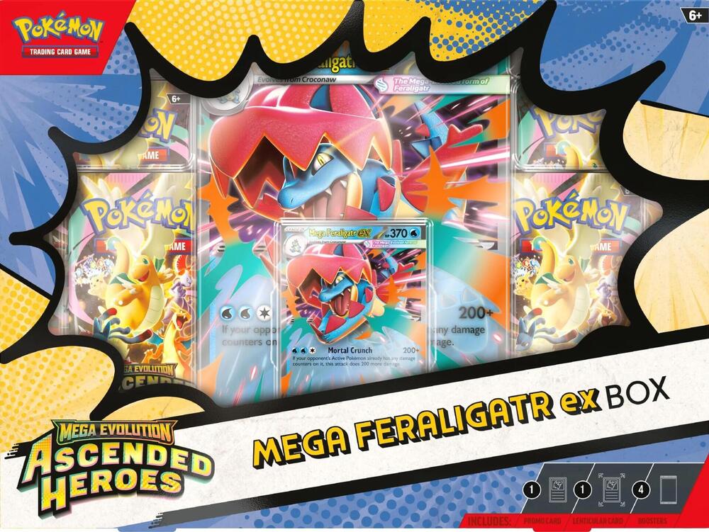 Pokemon TCG: Mega Evolution 2.5 Ascended Heroes- ex Box (Mega Meganium, Mega Emboar or Mega Feraligatr)