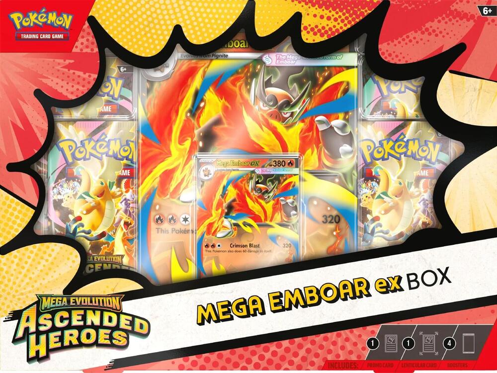 Pokemon TCG: Mega Evolution 2.5 Ascended Heroes- ex Box (Mega Meganium, Mega Emboar or Mega Feraligatr)
