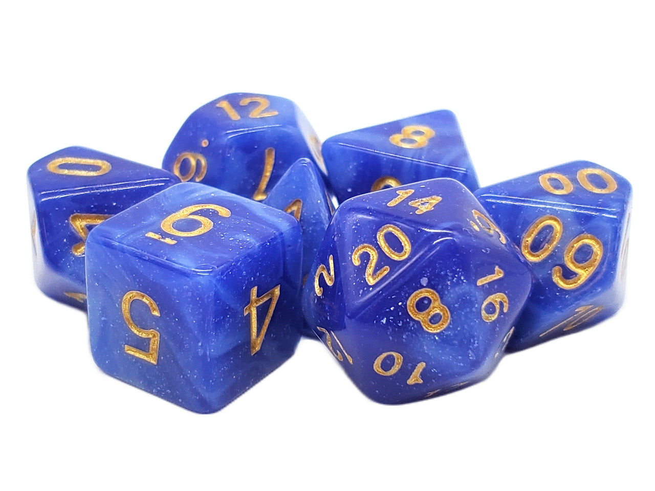 Old School 7 Piece RPG Dice Set - Galaxy