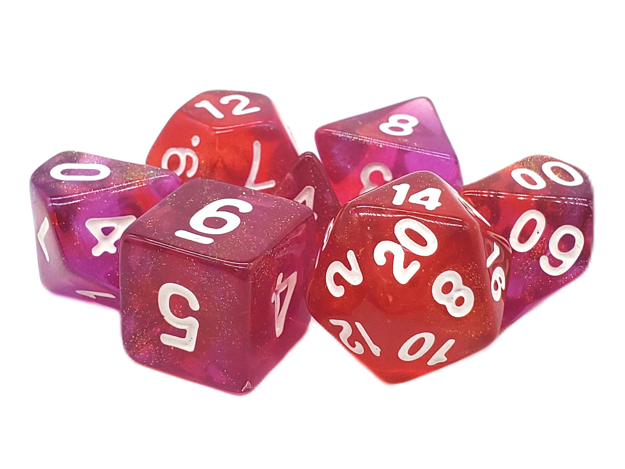 Old School 7 Piece RPG Dice Set - Galaxy