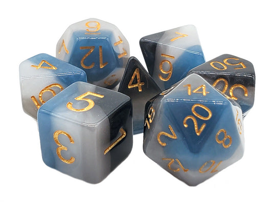 Old School 7 Piece RPG Dice Set - Gradients