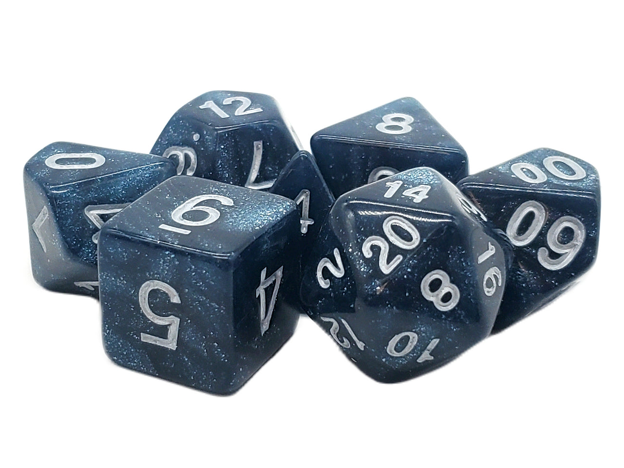 Old School 7 Piece RPG Dice Set - Galaxy