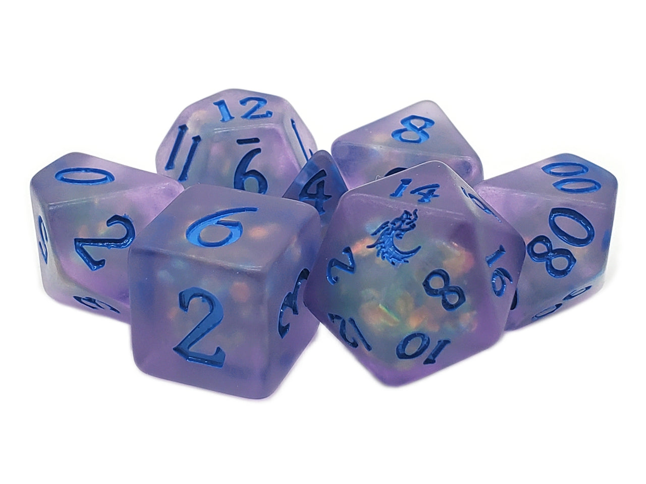 Old School 7 Piece RPG Dice Set - Infused