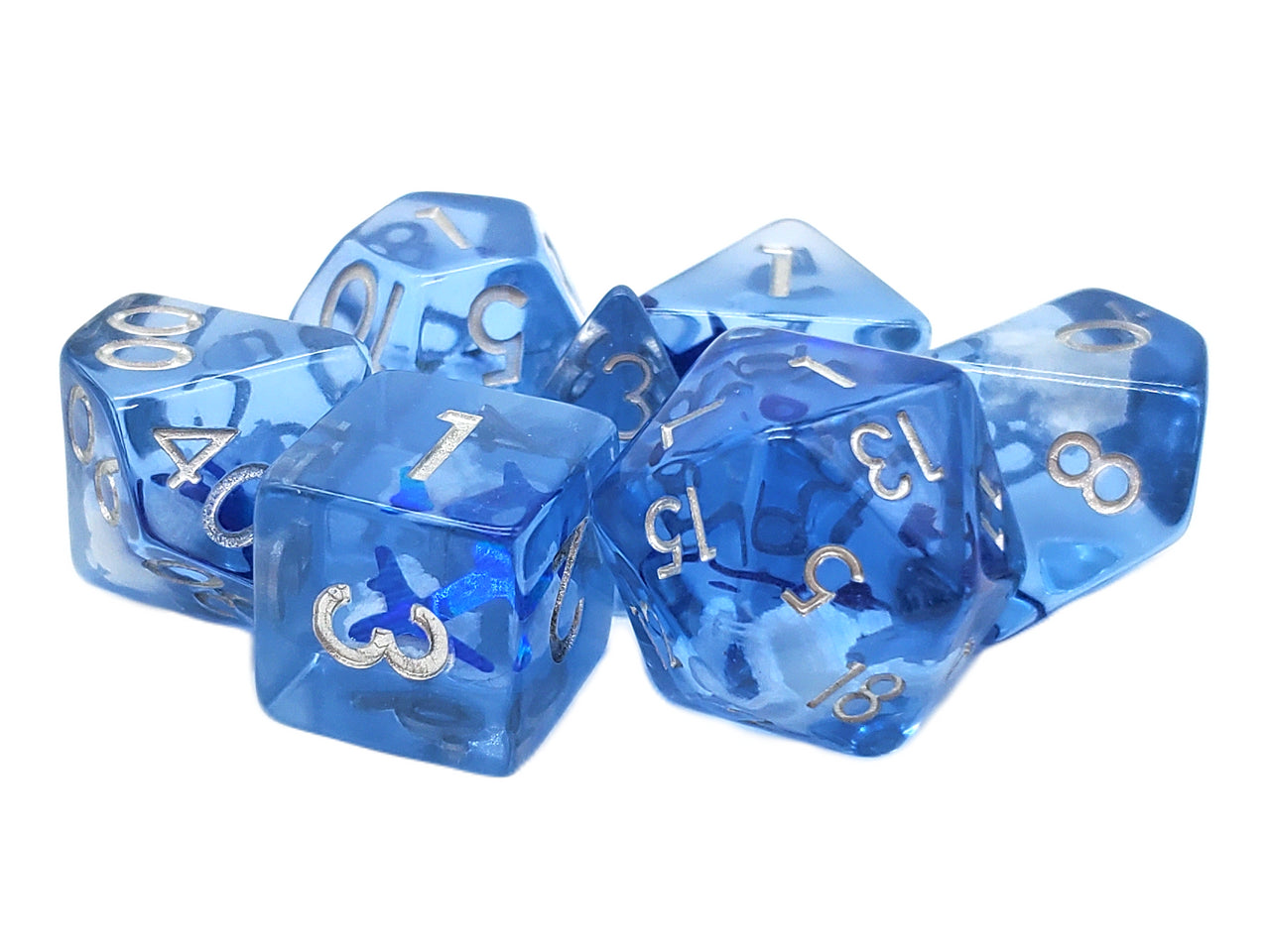 Old School 7 Piece RPG Dice Set - Infused