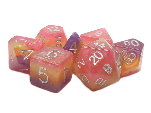 Old School 7 Piece RPG Dice Set - Gradients