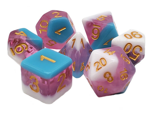 Old School 7 Piece RPG Dice Set - Gradients