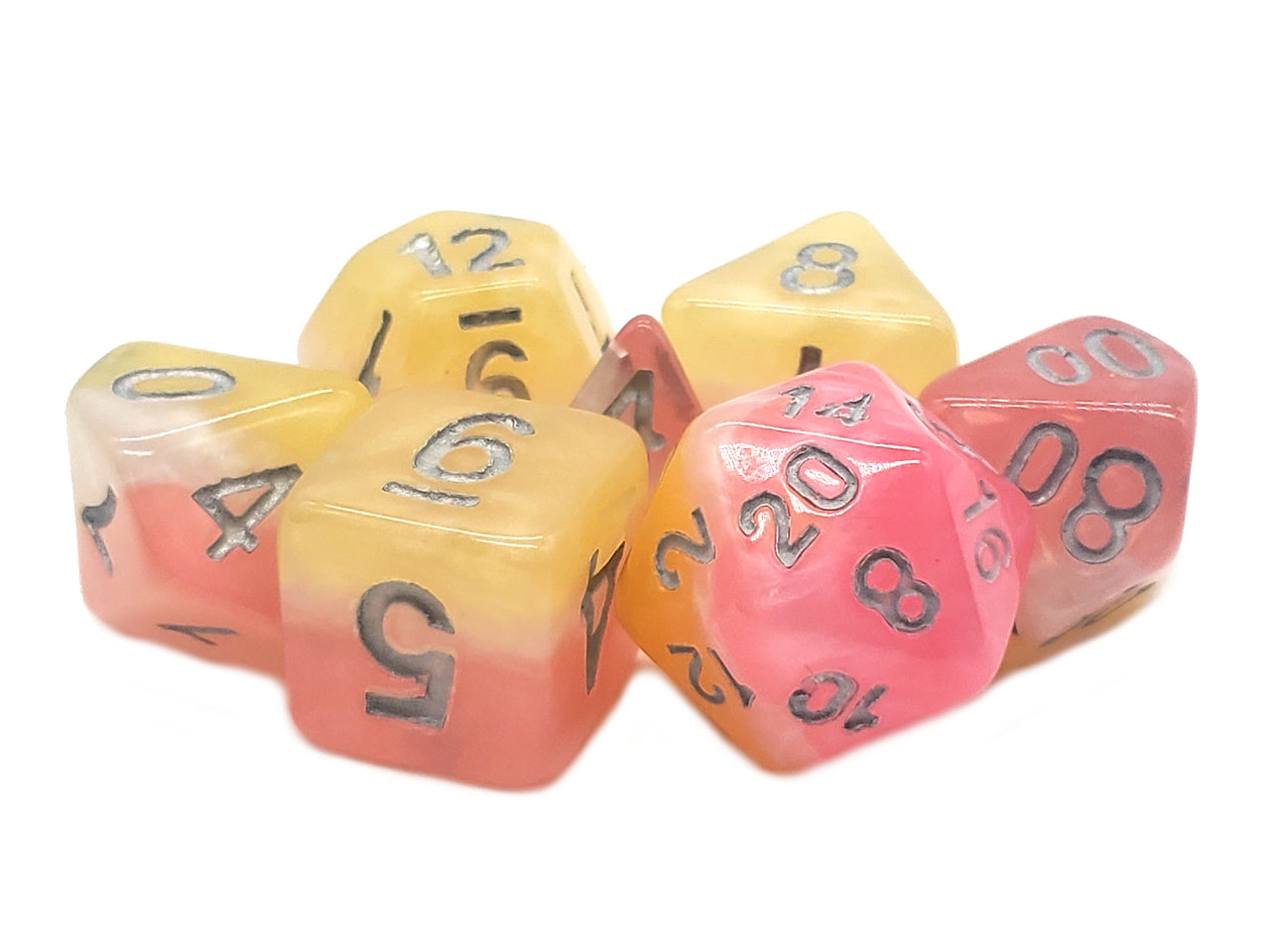 Old School 7 Piece RPG Dice Set - Gradients