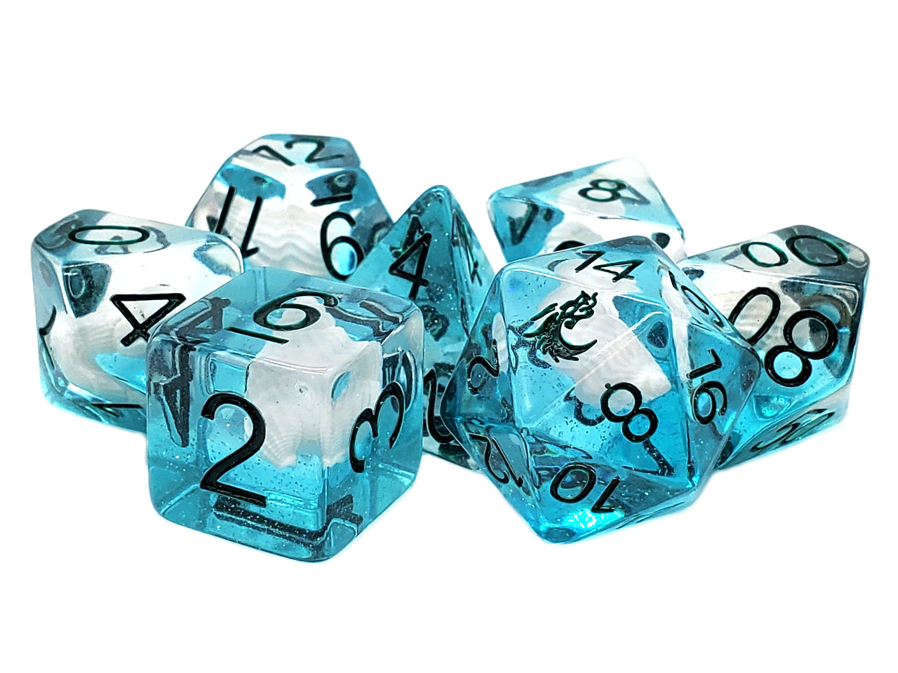 Old School 7 Piece RPG Dice Set - Infused