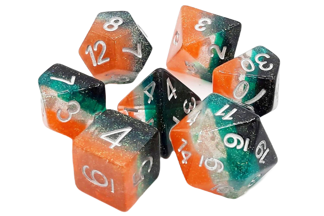 Old School 7 Piece RPG Dice Set - Gradients