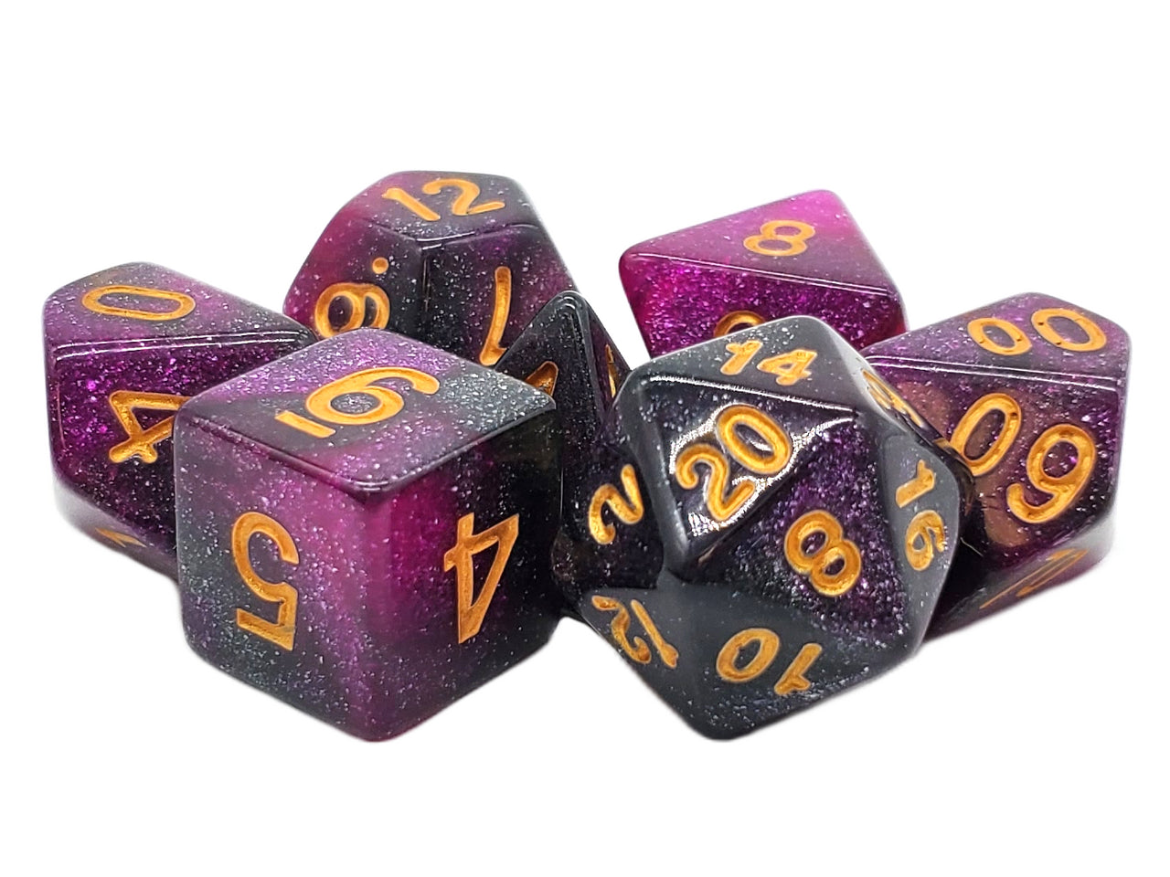 Old School 7 Piece RPG Dice Set - Galaxy