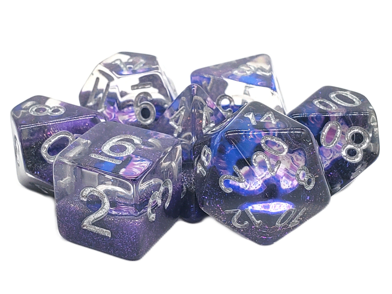 Old School 7 Piece RPG Dice Set - Infused