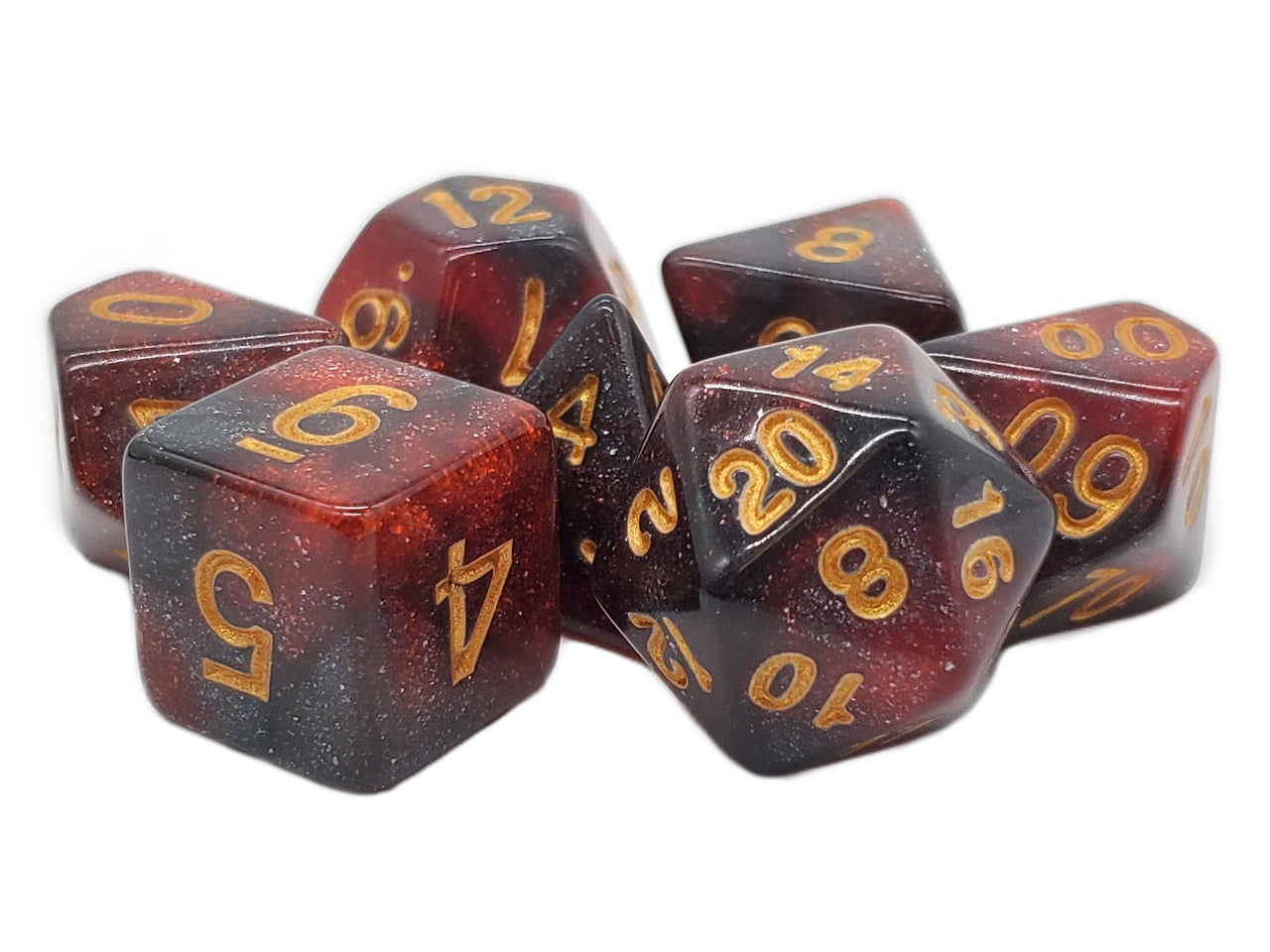 Old School 7 Piece RPG Dice Set - Galaxy