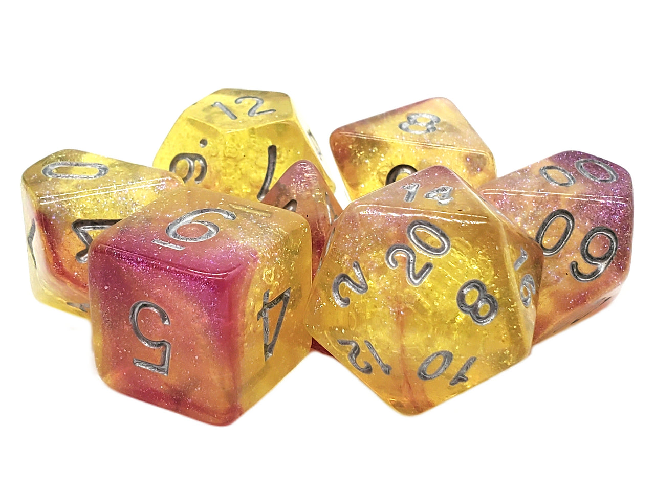 Old School 7 Piece RPG Dice Set - Galaxy