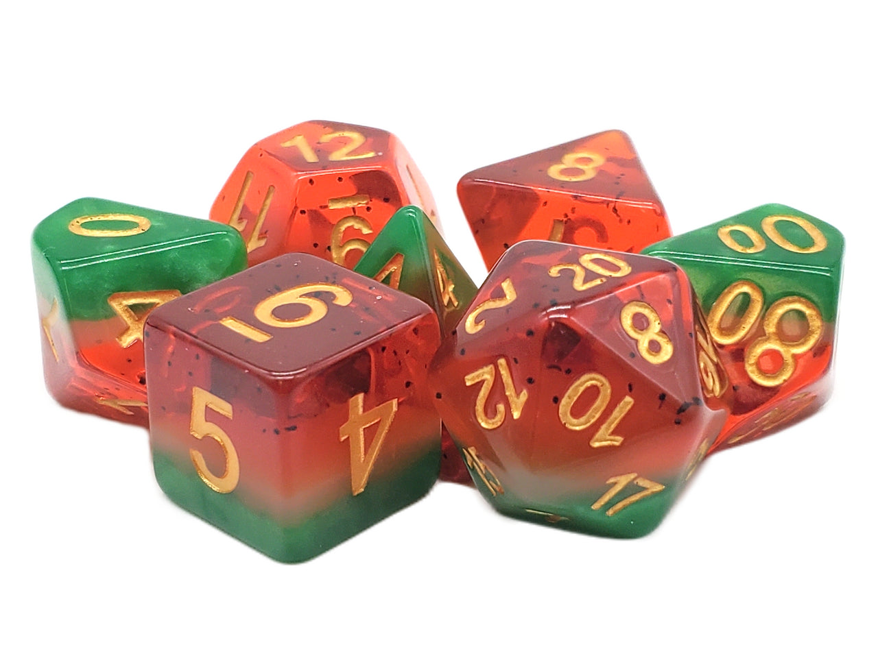 Old School 7 Piece RPG Dice Set - Gradients