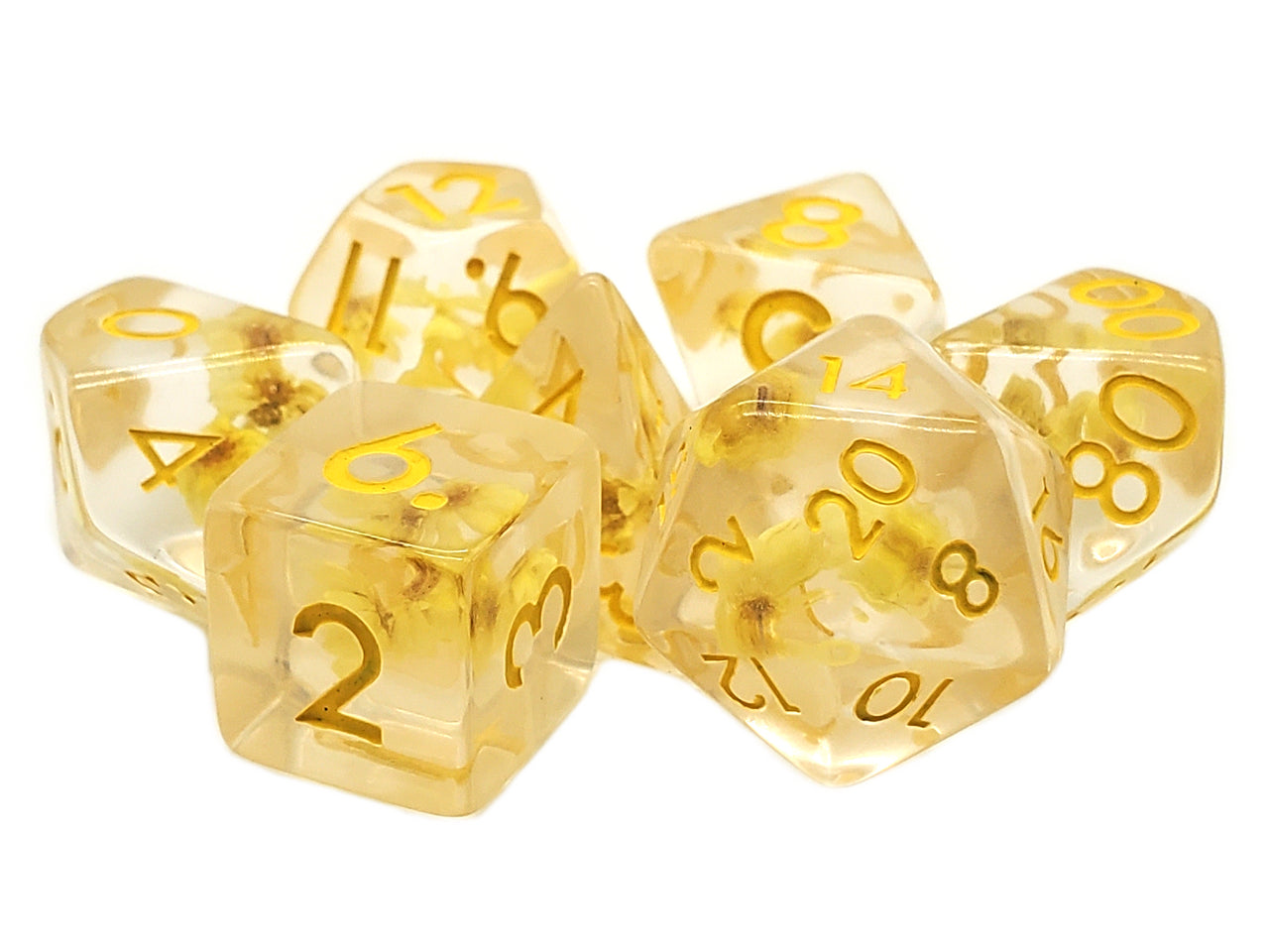 Old School 7 Piece RPG Dice Set - Infused